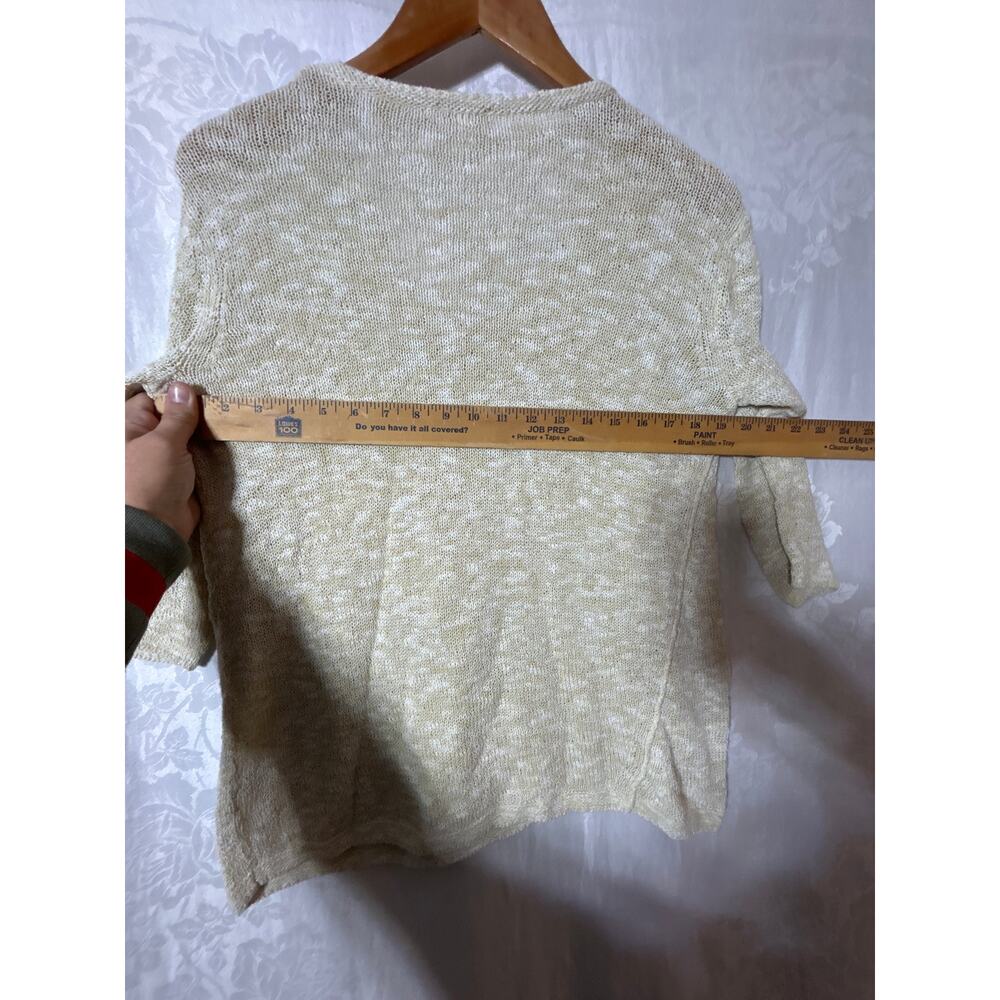 PureJill J Jill Sweater Small Beige Open Knit Cotton Asymmetric - Picture 9 of 10